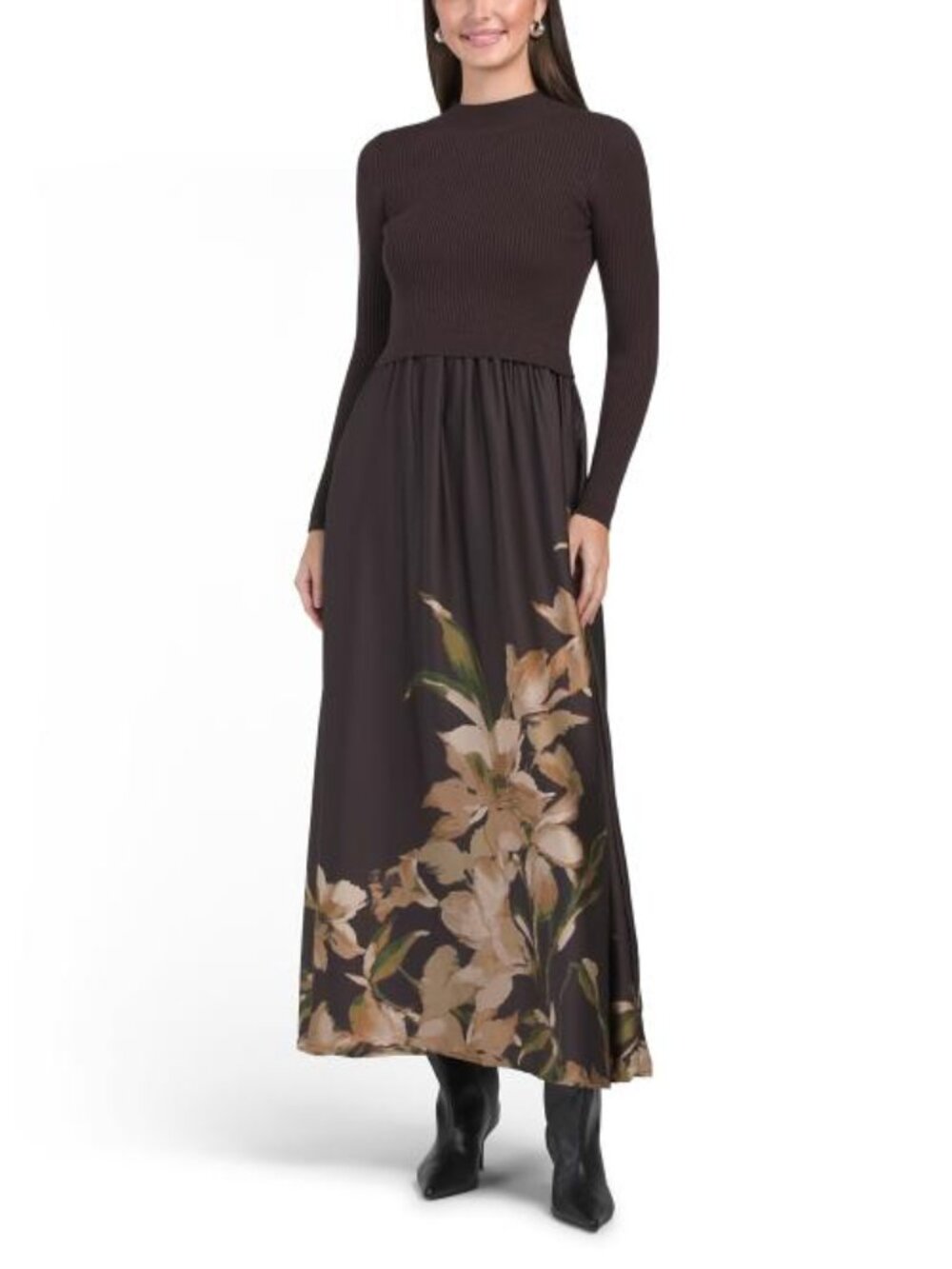 TAYLOR Twofer Long Sleeve Maxi Dress